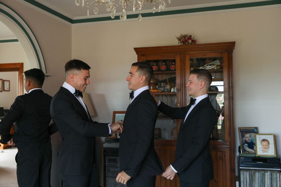Adelaide groomsmen at a wedding in Adelaide DELUCA tailored suits